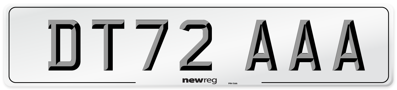 DT72 AAA Number Plate from New Reg